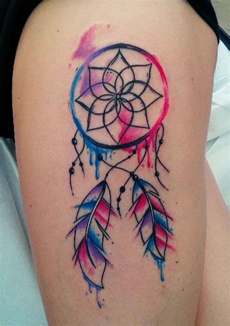 dream catcher tattoo design in color small tattoo designs