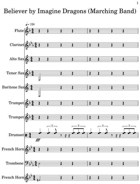 Believer By Imagine Dragons Marching Band Sheet Music For Trumpet