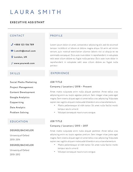 Classic Resume Template 120810 Ms Word Pages Blue Resumeway