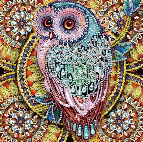 Mysterious Owl Diy 5d Diamond Painting By Number Kits Round Etsy