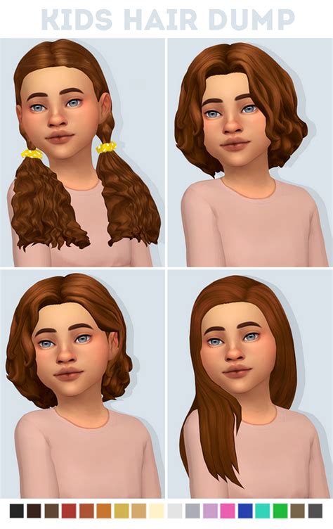 Sims 4 Mods Hair Child Kiddie Hair Pack 35 Packages In Total