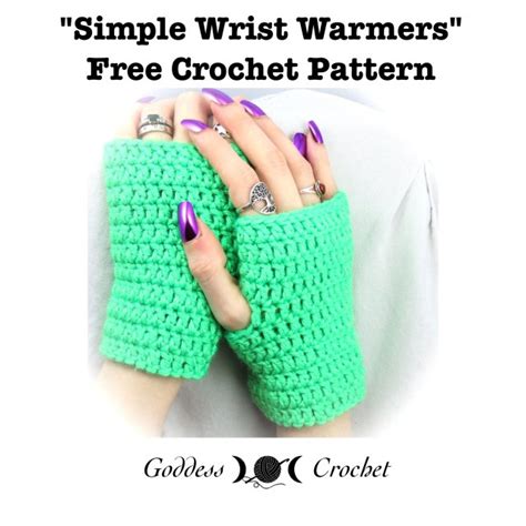 Simple Wrist Warmers Free Crochet Pattern Goddess Crochet