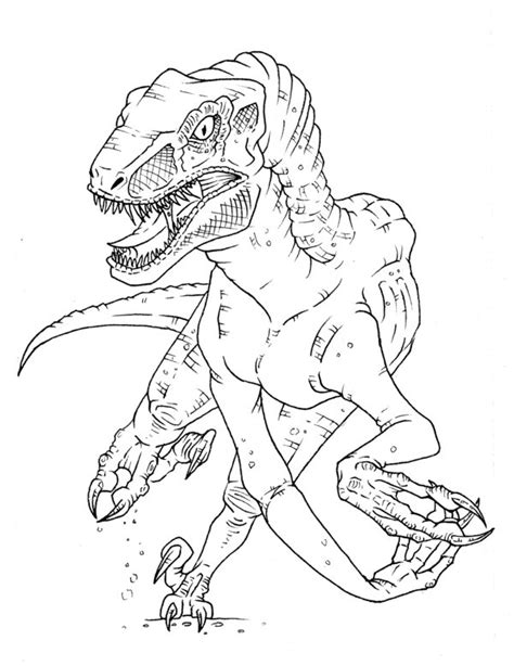Jurassic World Velociraptor Raptor Coloring Page Coloring Home