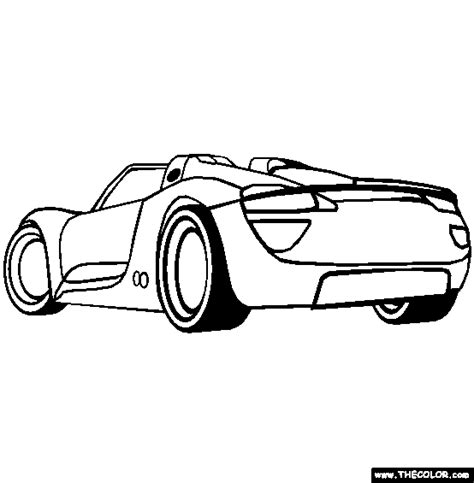 • 25 barely street legal cars! Porsche 918 Spyder Concept Online Coloring Page
