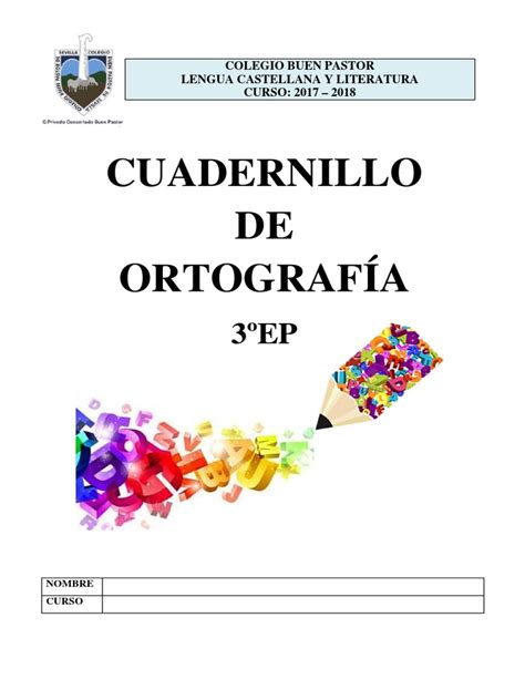 Cuadernillo Ortografia 3ep 2017 18 Pdf Pdf Fonología Fonética
