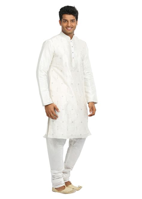 White Indian Wedding Kurta Pajama For Men Saris And Things