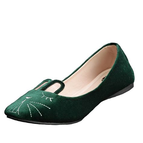 Tuk Shoes Emerald Green Foo Foo Bunny Flat Flat Shoes Women Flats