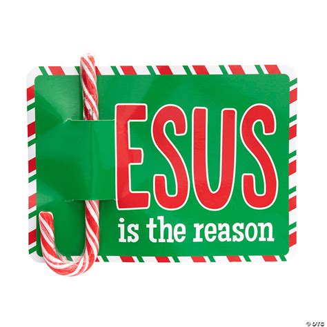 Jesus Is The Reason Cards With Candy Canes Kit 48 Pc Oriental Trading