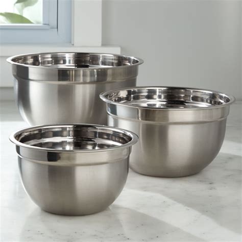 3 Piece Stainless Steel Bowl Set Reviews Crate And Barrel