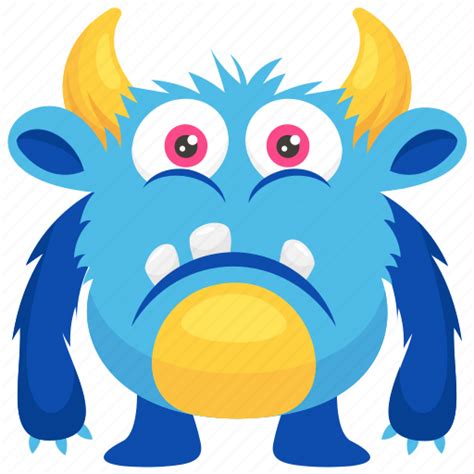 Alien Demon Monster Cartoon Sad Monster Unhappy Monster Icon