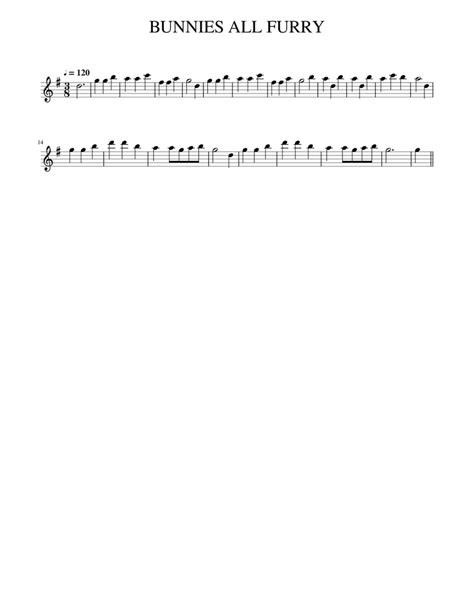 Bunnies All Furry Sheet Music For Piano Solo Easy