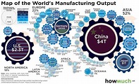 The World's Manufacturing Output, 2018 (industrial goods production by ...