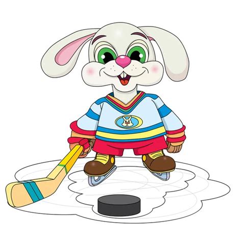 Rabbit Hockey Player — Stock Vector © Vitasunny 64627431