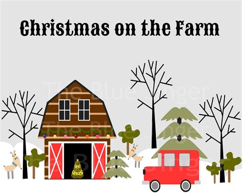 Christmas On The Farm Png Vector Graphics Instant Download Etsy