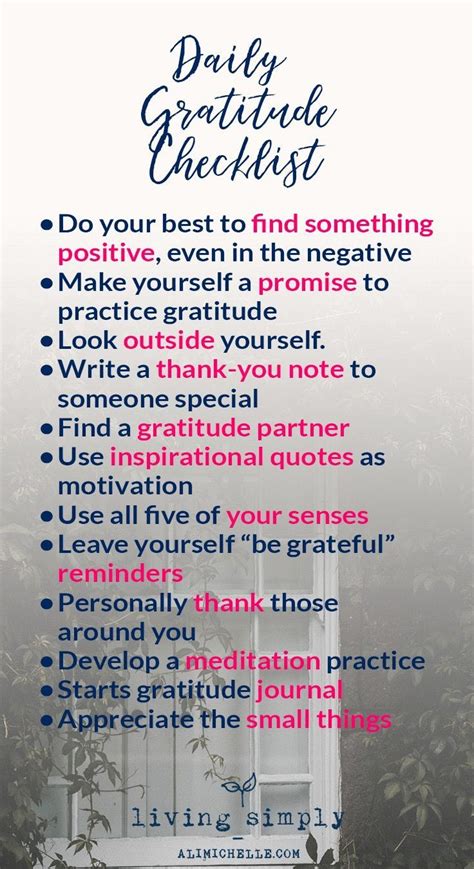 A Daily Gratitude Checklist Dont Miss An Opportunity To