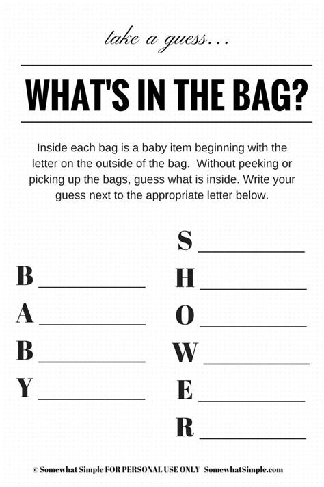 Simple Baby Shower Game Idea And Printable Somewhat Simple