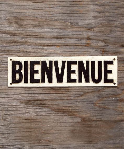 Cast Iron Bienvenue French Welcome Sign Cast Iron Sign Bliss Home