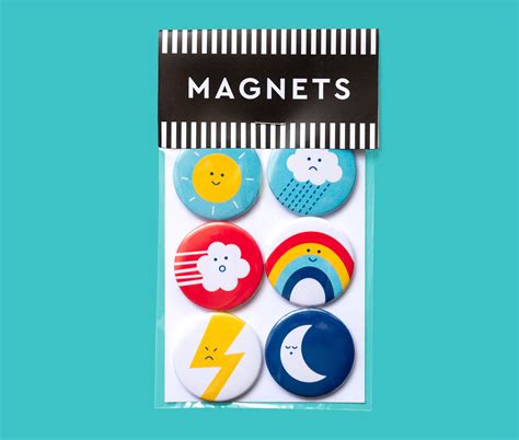 Weather Moods Fridge Magnets T Packaged Set Of Six Etsy