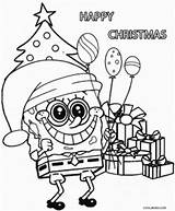 Coloring Spongebob Pages Christmas Printable Kids sketch template