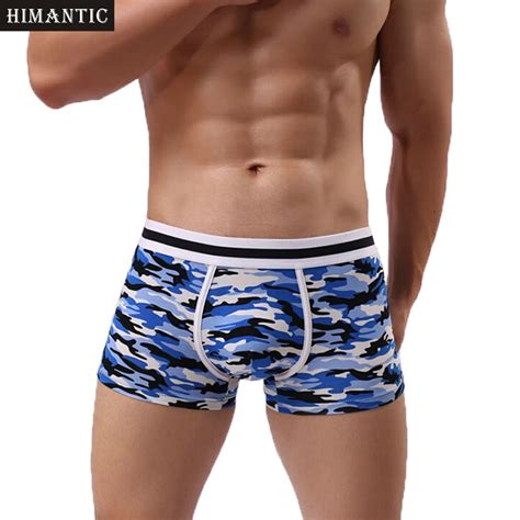 Men S Camouflage Underwear Men Cotton U Convex Design Sexy Mid Waist Boxer Underpants 2018 New