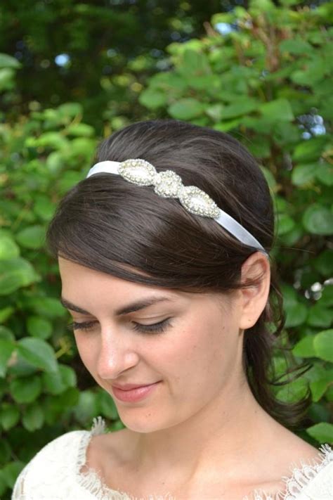 Rhinestone Flower Girl Headband Tiny Diamante Bridal Headband Sparkly
