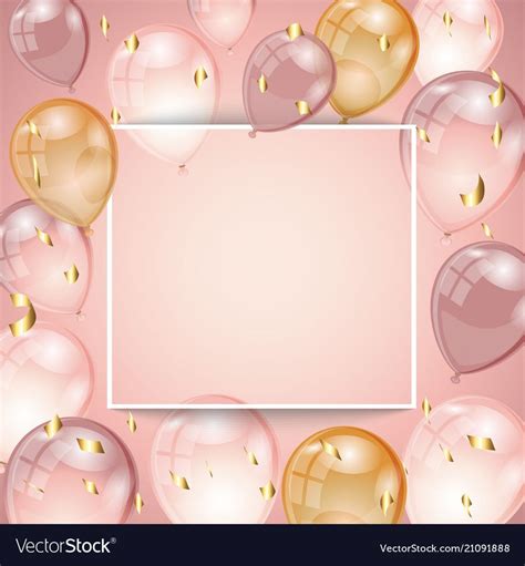 Happy Birthday Background With Luxury Balloons And Confetti Free Vector