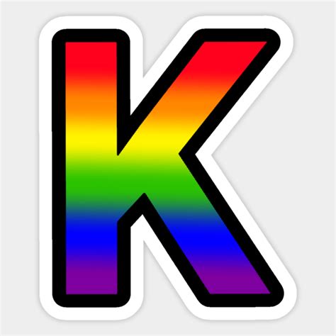 Rainbow Letter K Rainbow Sticker Teepublic