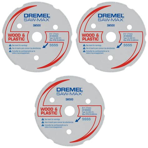 3 Pack Dremel Sm500 3 Inch Wood And Plastic Carbide Cutting Wheel For