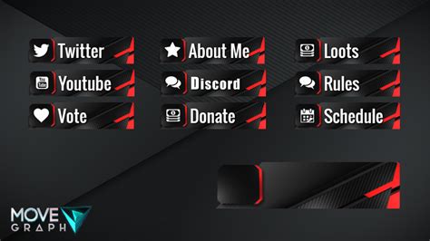All compatible with your twitch or youtube stream. Carbono Red Pack • Stream Overlay for Twitch • MoveGraph