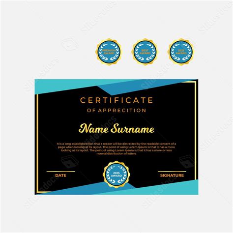 Certificate Recognition Certificates Border Document Elegant Modern