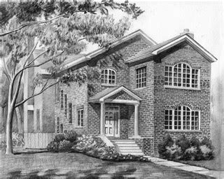 Pencil drawing a house in one stroke. Hand Drawn House Pencil Sketch from Photos