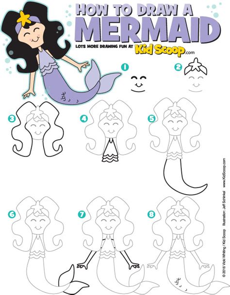 How To Draw A Mermaid For Kids