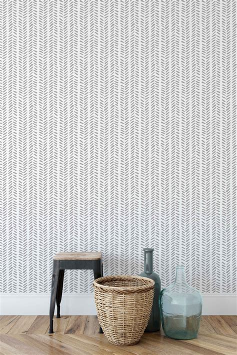 Grey Herringbone Removable Wallpaper In 2020 Removable Wallpaper