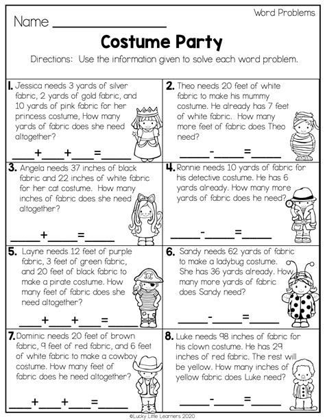 Math Problems For 2nd Graders Printable