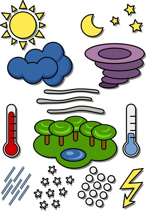 Cartoon Weather Symbols Clipart Best