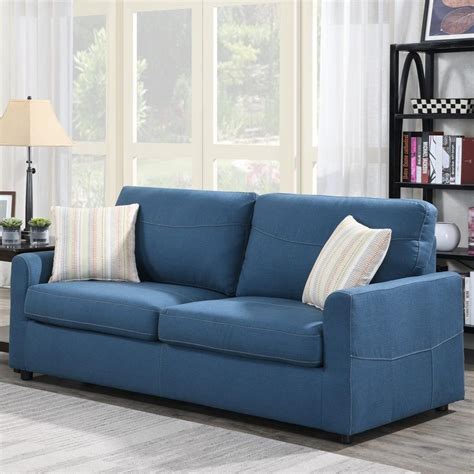 Tips for making your sofa bed more comfortable. Slumber Queen Sleeper Sofa w/ Gel Foam Mattress in Blue ...