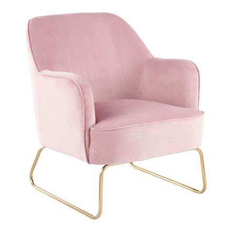 Contemporary style velvet accent chair. Blush Pink Velvet Contemporary Accent Chair - Campania in ...