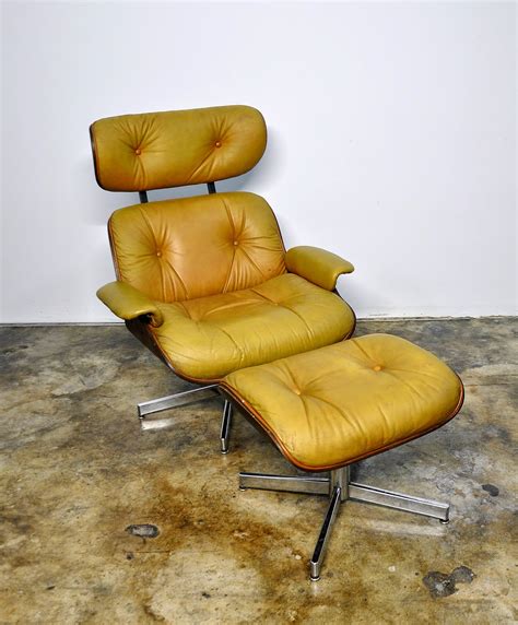 Select Modern Plycraft Eames Style Leather Lounge Chair And Ottoman