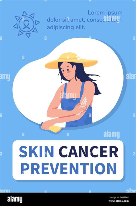 Skin Cancer Prevention Poster Flat Vector Template Stock Vector Image Art Alamy