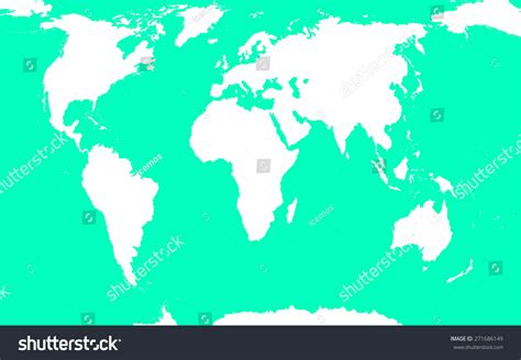 Stylized World Map White Continents On ภาพประกอบสต็อก 271686149