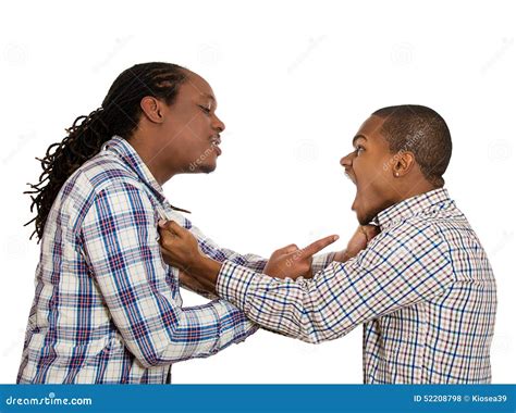Fight Angry Men Screaming At Each Other Stock Photo Image Of Black