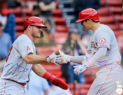 Mike Trout And Shohei Ohtani Dual Signed Photo Art Of The Game
