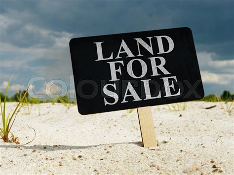 Land For Sale The Sign Is Stuck In The Stock Image Colourbox