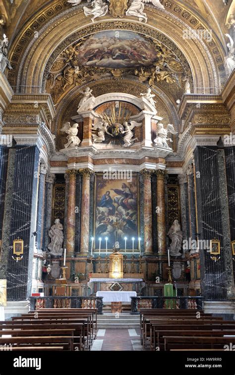 Main Altar In Church Gesu E Maria In Rome Italy On September 02 2016