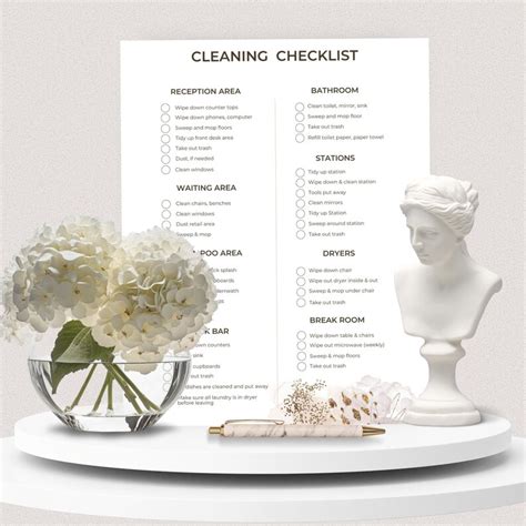 Hair Salon Cleaning Checklist Hairdressers Cleaning Schedule Etsy