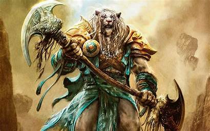 Magic Gathering Warrior Fantasy Heroes Ancient Feline