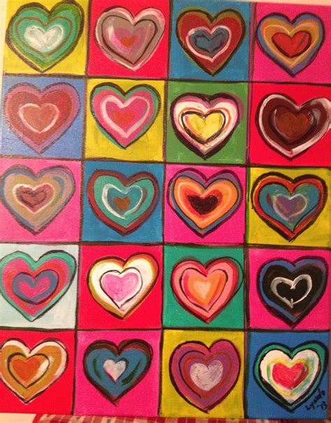 Hearts Diy Rock Art Kandinsky Art Heart Painting