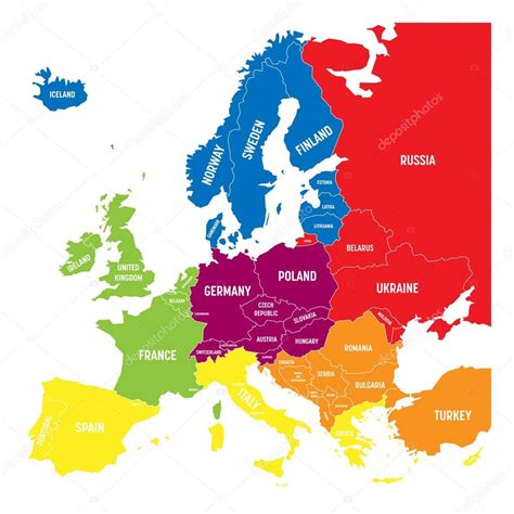 Six Geographical Regions Of Europe Southern Southeastern Western