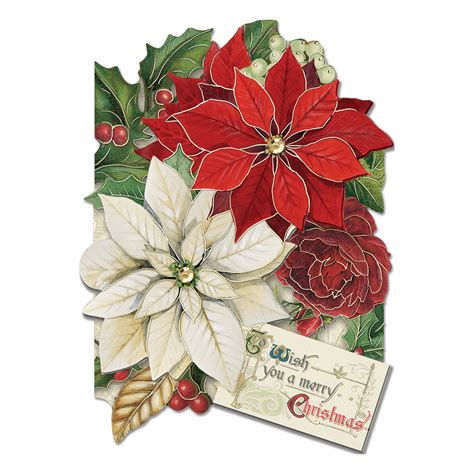 Christmas Poinsettia Boxed Holiday Cards | Punch Studio in 2020 | Boxed holiday cards, Holiday ...