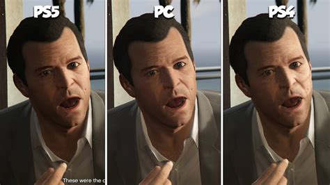 Gta 5 Expanded And Enhanced Graphics Comparison Ps5 Vs Pc Vs Ps4 Youtube